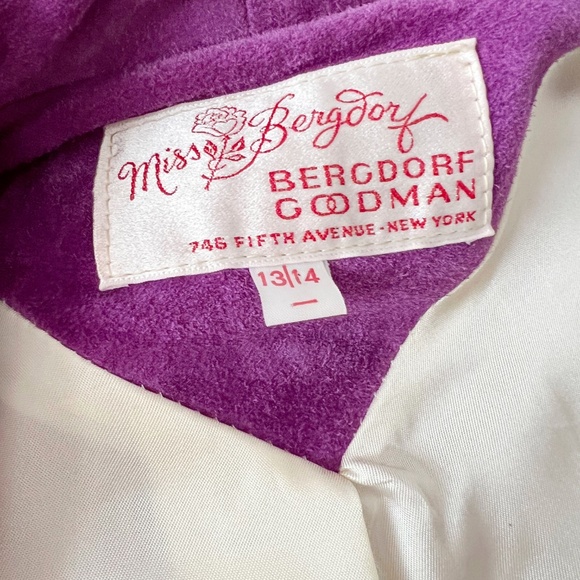 Vintage 1970s Purple Suede Jacket Miss Bergdorf Leather Jacket medium - Picture 8 of 8